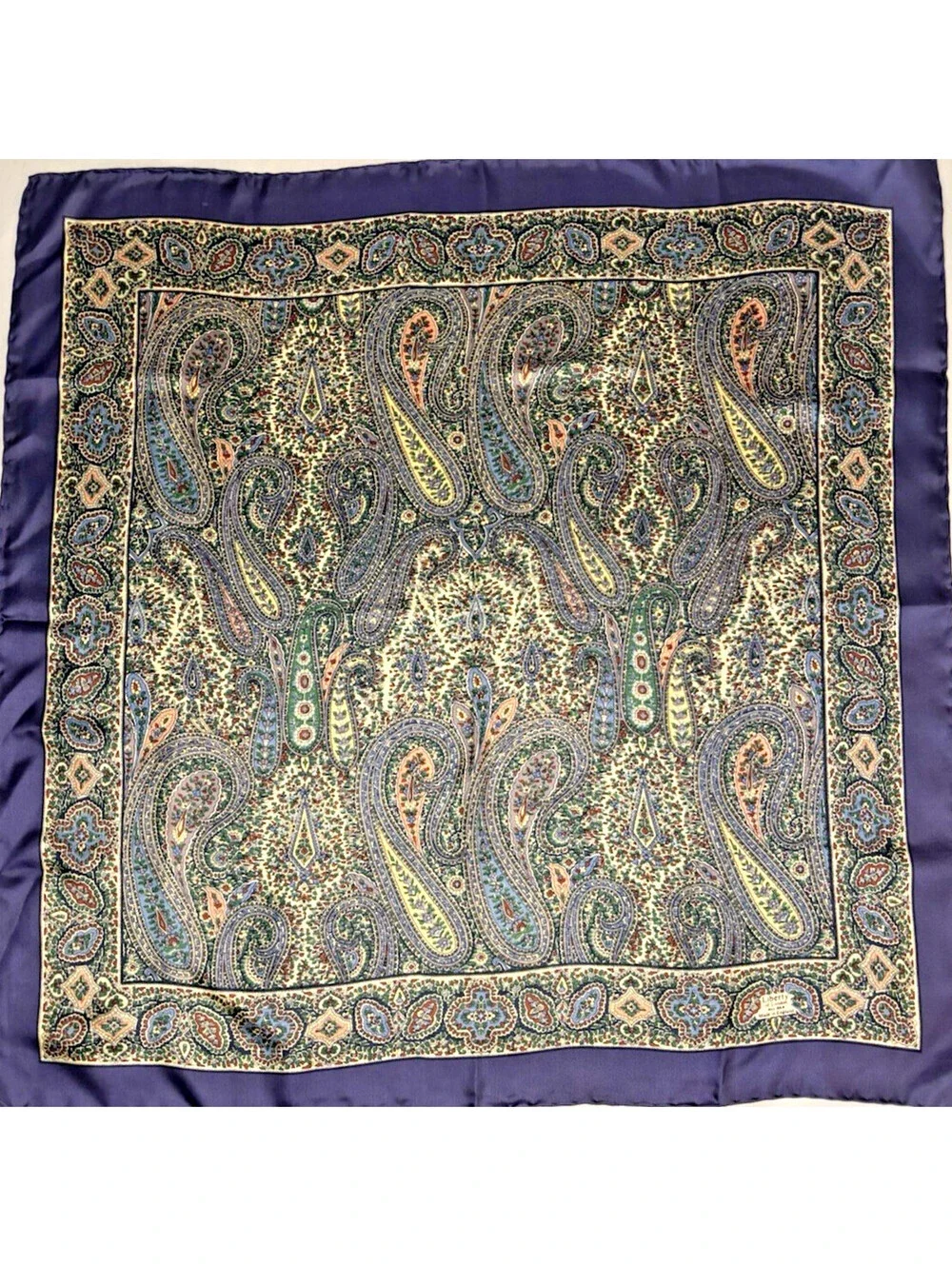 Vintage 1960's Liberty of London Silk Scarf Hand Rolled Paisley 27